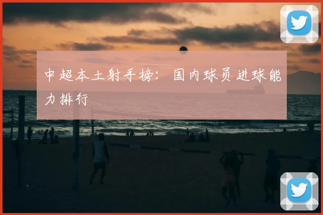 中超本土射手榜:国内球员进球能力排行